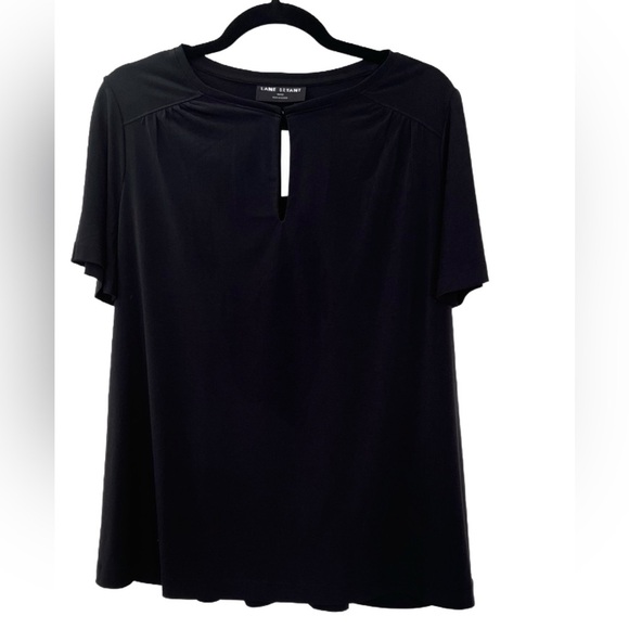 NWT Lane Bryant Flutter Sleeve Keyhole Top, Size 10/12, Black - Picture 4 of 7